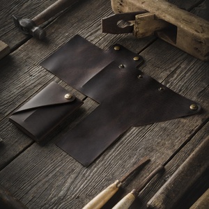 Vegetable-Tanned Crazy Horse Genuine Leather Wallet for Men Slim Minimalist Card Holder Wallet - Product Image 2