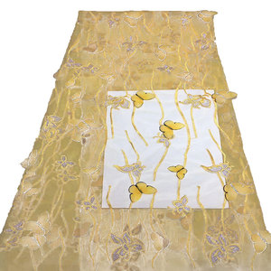 Mejor venta mariposa bordado, diseño de bordado de tela de encaje Africana venta al por mayor - Product Image 4