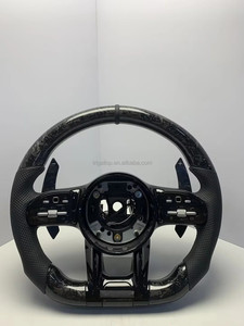 Volant sport personnalisé en cuir et fibre de carbone forgée avec LED pour l'intérieur de voiture, <span class=keywords><strong>Mini</strong></span> R Series R55 R56 <span class=keywords><strong>Cooper</strong></span> S X6 - Product Image 1