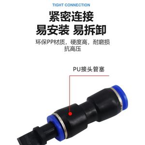 ข้อต่อลมแบบเร็ว PP-04 06 08 10 12 มม. ปลั๊กท่อลมพลาสติกป้องกันการรั่วซึมสำหรับใช้ในอุตสาหกรรม - Product Image 4