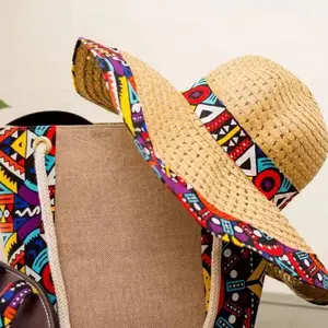 Lulu lucy 2023 tas pantai goni Afrika Ankara hijau kuning baru dengan Set topi