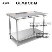 Table de travail en acier inoxydable pour restaurant, livraison rapide CFT, équipement de restauration commerciale