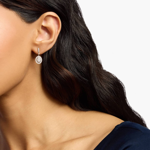 Boucles d'oreilles longues et élégantes en argent sterling 925 avec diamants de laboratoire brillants pour femmes, occasion de mariage - Product Image 4