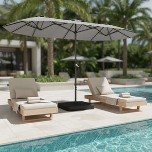 Parasol moderne pliable double face, imperméable, anti-UV, pour mobilier d'extérieur, robuste, avec mécanisme de levage à manivelle en fer, idéal pour les parcs de luxe - Product Image 3
