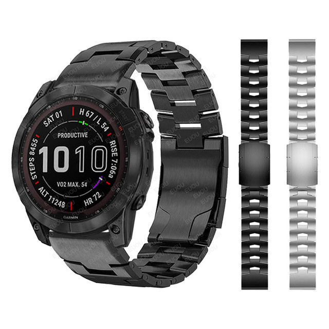 High Quality 26MM Quickfit Titanium Alloy ROHS Certified Custom Logo Watch Bracelet Bands for Garmin Fenix 7 7x5X X3 6X 3HR
