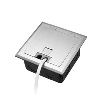 Boîtier de jonction de sol escamotable en acier inoxydable ZDK-120A avec 1 prise de courant EU/UK/US/Universelle et ports de données CAT6 RJ45 USB-C