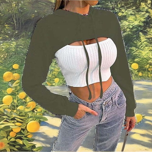 Sudadera Informal Corta y Sexy, Impermeable, Tejida, para Otoño e Invierno, Sostenible, Transpirable, Antiarrugas - Product Image 2