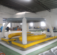 Plateforme flottante gonflable commerciale personnalisée, tente île, canapé, bâche en PVC 0,9 mm, capacité 500 kg, utilisation extérieure, aquatique