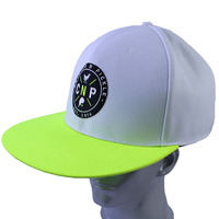 Casquettes Snapback surdimensionnées de grande taille avec visière plate contrastée blanche et jaune fluorescent, casquette de baseball géante