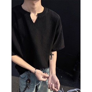 Camiseta sin Mangas con Cuello Redondo, Estilo Casual y Holgado para Hombre, Tejido Grueso, Estilo Vintage, Texturizado, para Primavera y Verano - Product Image 2