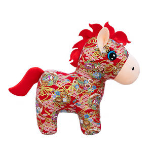 Jouets en peluche mascotte de cheval HY2, année du cheval 2026, collection du zodiaque, jouets en peluche mascotte de cheval - Product Image 1