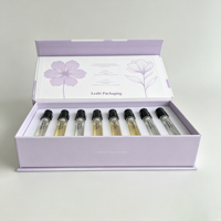 Boîte d'emballage de luxe pour kit d'échantillons de parfum 2 ML, avec logo personnalisé, couvercle magnétique et insert en EVA