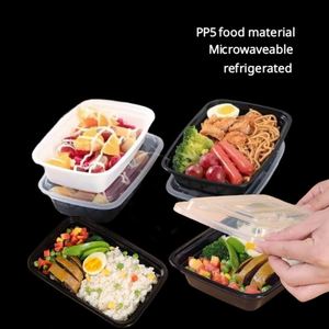 Disposable PP Plastic Takeaway Packaging Food Containers Rectangular Bento Tableware Lunch Box With <b>Lid</b> - Product Image 4