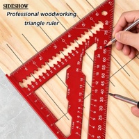 Règle triangulaire en alliage d'aluminium de 7 pouces, outil triangulaire à 45/90 degrés, règle à angle droit, outils de mesure pour la menuiserie