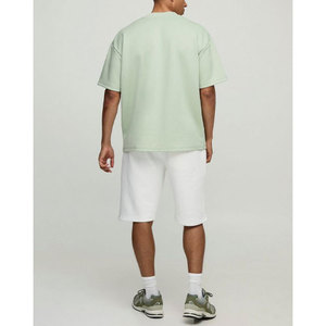 Tela tejida de alta calidad, camisetas transpirables de talla grande para hombre, mangas regulares, cuello redondo, estampado sólido, 100% algodón, ajuste holgado, informal - Product Image 2