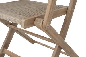 Silla de comedor plegable para exteriores con reposabrazos, marco de madera de acacia y asiento de cuerda duradero para uso en jardín o patio - Product Image 3