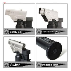 Encendedor de pistola pulverizadora de mano para exteriores al por mayor, interruptor de llama, encendedor de puros, barbacoa, encendedor de Metal de un solo fuego a prueba de viento, llama abierta - Product Image 4