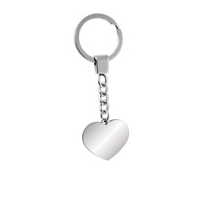 Portachiavi in Acciaio con Design a Cuore 26x30mm, Porta Monete in Metallo, Logo Inciso al Laser, Stile alla Moda con Stampa in Smalto - Product Image 1