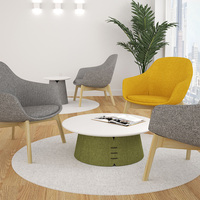 Table basse ronde minimaliste en bois pour bureaux commerciaux, mobilier de maison et espaces de coworking