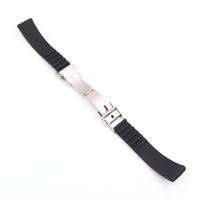 Bracelet de montre en silicone noir sport avec fermoir en acier pour Rolex Tudor Seiko Orient Citizen 18 mm 20 mm 22 mm 24 mm