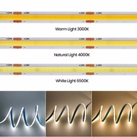QM Cob Led Strip Fabricante Tuya 12 Volt 5M Flex Flexible 5V Blanco cálido para Tv Retroiluminación 12 V Smart 24V Cob Led Strip Light