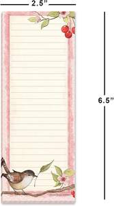 Ensemble de bloc-notes magnétiques oiseaux saisonniers actuels, 12 modèles, blocs-notes de 30 feuilles, liste de courses, notes à faire - Product Image 3