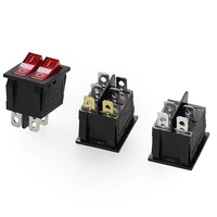 Interrupteur à bascule double ZF KC3 2 pôles 20A 250VAC T125 115N 4 voies multi-industriel IP14 étanche en matériau PA66/PC pour cheminée