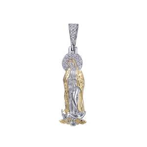 Collar <span class=keywords><strong>de</strong></span> <span class=keywords><strong>Virgen</strong></span> María chapado en oro blanco y Plata <span class=keywords><strong>de</strong></span> Ley 925 Colgantes <span class=keywords><strong>Virgen</strong></span> <span class=keywords><strong>De</strong></span> <span class=keywords><strong>Guadalupe</strong></span> para cadena <span class=keywords><strong>de</strong></span> acero inoxidable - Product Image 1