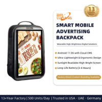 Affichage publicitaire numérique portable 21,5 pouces lisible en plein soleil, FHD 1080P, avec CMS Cloud, animation et SDK