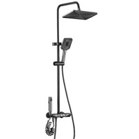 Ensemble de douche piano à effet pluie de luxe moderne Robinets de salle de bains et de douche Robinet mitigeur d'eau chaude et froide Robinet de douche en laiton