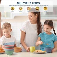 Bols à céréales en paille de blé incassables - Bols à soupe et à salade compatibles micro-ondes et lave-vaisselle, lot de 8