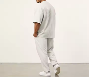 Camicie in bianco da <span class=keywords><strong>uomo</strong></span> di alta qualità in cotone oversize semplici t-shirt da palestra 220gsm da corsa sportive taglie forti da <span class=keywords><strong>uomo</strong></span> per il supporto personalizzato - Product Image 4