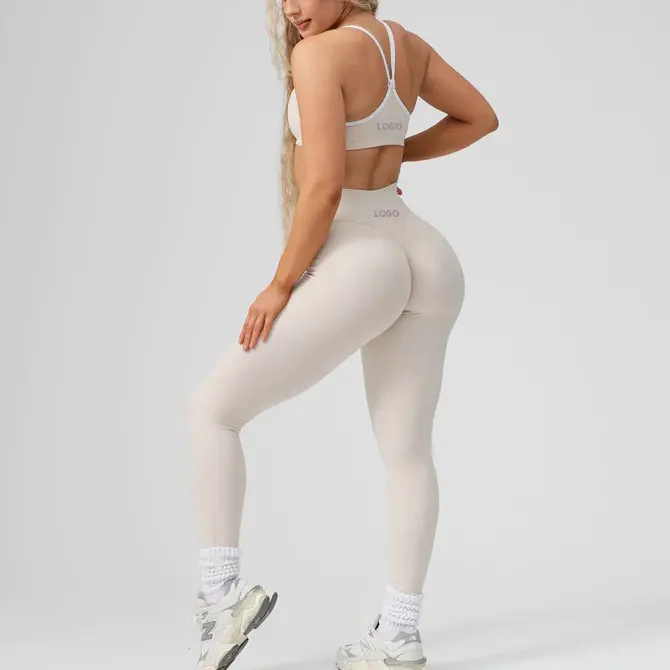 2024 özel Logo Spandex spor kadınlar yüksek bel Yoga pantolon spor egzersiz sıkı giysiler popo kaldırma Yoga tayt