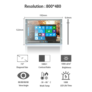 Tianma 8.0 "800x480 <span class=keywords><strong>LCD</strong></span> Panel p0800wvf1ma00 ngoài trời ánh sáng mặt trời có thể đọc được xách tay hiển thị công nghiệp 8 inch <span class=keywords><strong>LCD</strong></span> <span class=keywords><strong>module</strong></span> - Product Image 1