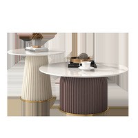 Table basse moderne de luxe en plaques de roche Nouveau style nordique Maison Appartement Internet Table créative en verre des célébrités