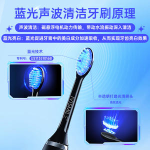 Brosse à dents électrique Aiweixiao, lumière bleue, blanchiment, moteur sonique, charge sans fil, brosse à dents pour adultes, étanche IPX7 - Product Image 3