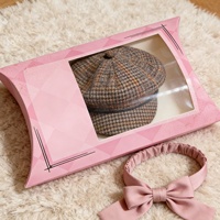Boîte à fenêtre de luxe rose or recyclable et écologique pour perruques, masques pour les yeux, chaussettes, cadeaux cosmétiques, avec logo personnalisé et impression numérique