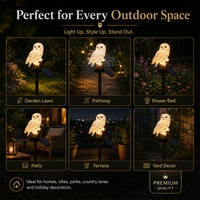 Lampe solaire décorative de jardin, mignonne, en résine, en forme d'animal, lampes solaires pour pelouse, LED, étanches, lampe solaire de jardin en forme de hibou