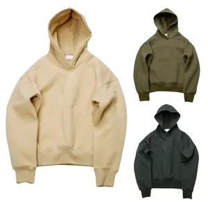 Basic einfarbige Hoodies Sweatshirts individuelles LOGO Herren übergroß Drop-Shoulder-Sweatshirt Pullover Hoodie schlichtes Dropshipping