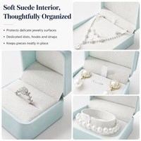 Hochwertige Fandi Fabrik Handgefertigte Leder-Kunststoff Schmuck-Geschenkbox mit Individuellem Logo Abgerundetes Design Anpassbare Farbe und Größe für Schmuck