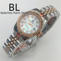 Bliger 26/31mm NH05 Montre de Luxe pour Femme Diamant Cadran Nacre Rose Verre Saphir Magnifié Date Bracelet Jubilé Argent Or Rose