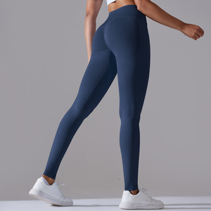 Pantalones de Yoga sin Costuras para Mujer, Leggings Deportivos de Cintura Alta con Corte en V, Personalizados para Gimnasio, Venta al Por Mayor - Product Image 3