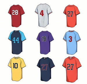 Venta caliente 2025 nuevo cosido transpirable de talla grande American Baseball Jersey blanco personalizado equipo hombres uniforme 100% poliéster - Product Image 1