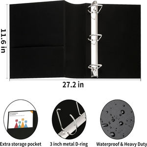 <span class=keywords><strong>Carpeta</strong></span> de cuero Retro A4 3 agujeros <span class=keywords><strong>tipo</strong></span> D <span class=keywords><strong>carpeta</strong></span> protectores de esquina de latón <span class=keywords><strong>carpeta</strong></span> de archivos artificiales para oficina profesional y escuela - Product Image 3