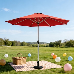 Parasol de jardin 2,7 m avec ouverture manivelle centrale, protection UV pour terrasse et cour arrière - Product Image 3