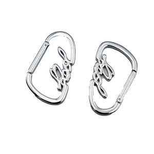 Manufacture Customized Zinc Alloy LOGO Letters Carabiner <b>Hook</b> Carabiner <b>Clip</b> Gold Plated Oval Carabiner for Promotion - Product Image 2