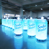 Présentoir LED en forme de bouteille pour intérieur et extérieur, réfrigérateur publicitaire sur pied pour canettes de soda, vente en gros