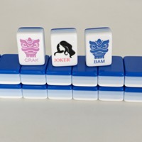 Jeu de Mahjong américain, 160 tuiles, acrylique bleu, boîte en carton 4 couches, pour usage domestique, coffret cadeau, vente en gros