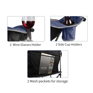 Ghế xếp đôi ngoài trời di động Kejie có đệm ngồi và tay vịn, dùng cho bãi biển, công viên hoặc sân vườn - Product Image 6