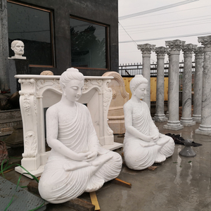 Statue de <span class=keywords><strong>bouddha</strong></span> en marbre blanc sculptée à la main grandeur nature en plein air de conception célèbre décor à la maison - Product Image 2